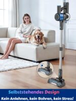 SUXIANGVAC Akku Staubsauger 45 kPa/400W – 45 Min Laufzeit, kabellos für Tierhaare & Hartböden – Bild 2