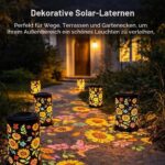 Eznaobo Sonnenblumen Solar Laterne – Farbenfrohe Gartenbeleuchtung IP65 wasserdicht – Bild 6