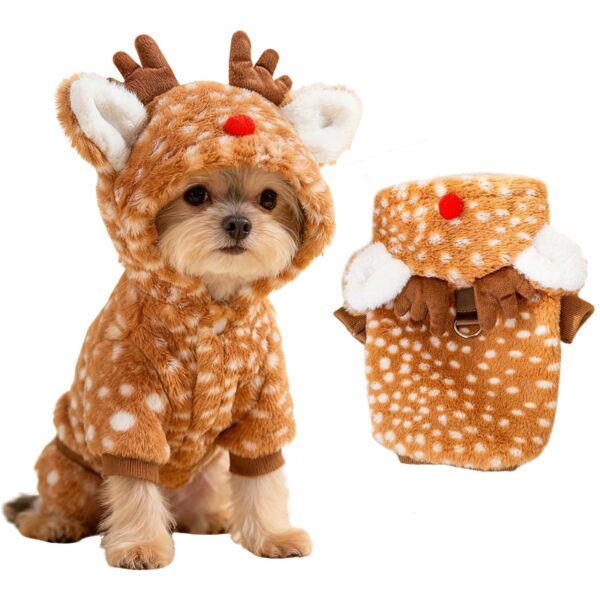 TECHEEL Weihnachts-Elchkostüm für Katzen & kleine Hunde Grösse L