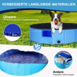 Ezilif Faltbarer Hundepool 80x20cm – Rutschfest & Verschleissfest für Grosse & Kleine Hunde – Bild 3