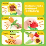 hahaland Montessori Stapelspielzeug mit Blumentöpfen – Sensorisches Motorikspielzeug ab 6 Monaten – Bild 6