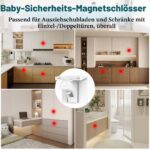 Dioxide Magnetische Kindersicherung – 10 Schlösser + 2 Schlüssel für Schränke & Schubladen – Bild 4