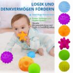ROHSCE 6er Set Babys Sensorbälle mit Strukturen – Motorische Entwicklung & Taktile Stimulation – Bild 5