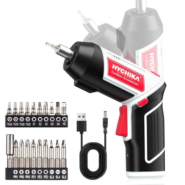 HYCHIKA Akkuschrauber 3,6V mit 6Nm Drehmoment & 2000mAh Akku – Kompakt-Schraubendreher für DIY & Reparaturen