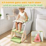 Orzbow Toilettensitz Kinder mit Treppe – 2in1 Toilettenaufsatz & Tritthocker Grün – Bild 4