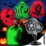 RIRIDAMAI 3D Halloween Outdoor Projektor – 180° verstellbar, IP44 wasserdicht für Garten & Party