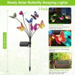TZEKING Schmetterling Solarleuchten 2er Set mit 14 LED & Farbwechsel – IP65 Gartenleuchten – Bild 4