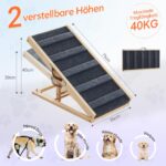 TUKAILAI Hunderampe Holz klappbar, höhenverstellbar 30–40 cm – bis 40 kg – Bild 2