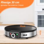 SNAILAR Crêpes Maker 1200 W – Elektrische Crepesmaschine mit 30 cm Heizfläche – Bild 2