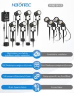 HIBOITEC LED Gartenbeleuchtung 6er Set mit Transformator – Dimmbar & Fotosensor für Aussen – Bild 2