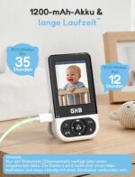 GHB Babyphone mit Kamera 2,8 Zoll – Infrarot-Nachtsicht & 35h Akkulaufzeit – Bild 4