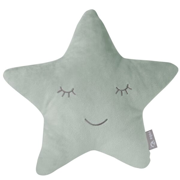roba Kuschelkissen Stern Frosty Green – Weiches Deko Kissen für Babys & Kleinkinder