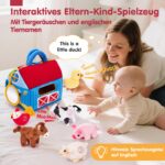 hahaland Montessori Bauernhof-Spielzeug mit 6 Sensorik-Plüschtieren – Lernspielzeug für Babys 6–12 Monate – Bild 5