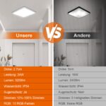 Fuqiduo LED Deckenleuchte RGB dimmbar 24W 3200lm – Fernbedienung & Farbwechsel – Bild 8