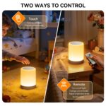 Auxmir LED Nachttischlampe Dimmbar mit Fernbedienung – 3000mAh USB-Akku, 13 Farben, 5 Modi – Bild 3