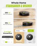 MONSGA MR7 PRO Saugroboter mit Wischfunktion 8000PA & 4L Absaugstation – LiDAR Navigation – Bild 4