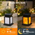 GIGALUMI 4er Set Solar Laternen mit Flammeneffekt – IP44 Wasserdicht für Garten & Terrasse – Bild 3