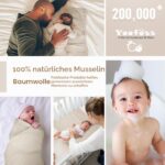 Yoofoss Mullwindeln 5er Set 65x65 cm – 100% Baumwolle Spucktücher für Babys – Bild 7
