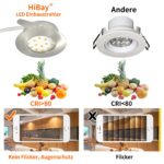 HiBay 6er Set LED Einbaustrahler 5W – Flache Deckenspots 230V Warmweiß Nickel – Bild 5