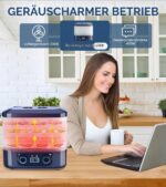 YEITBY Dörrautomat mit 5 Einlegeböden – Temperaturregler 35–70°C & Timer für Fleisch, Gemüse, Früchte – Bild 4