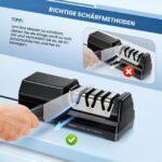 HIUYRFS Elektrischer Messerschärfer 20W – 3-Stufen Profi-Schärfsystem für Küchenmesser – Bild 7
