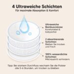 KeaBabies 14er-Pack Bio Stilleinlagen Waschbar (12.7cm) – Saugfähige Bambus-Einlagen – Bild 2