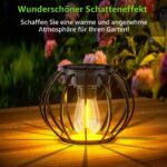 Akynite Solar-Hängeleuchte IP65 – Retro Gartenlaterne mit Warmweiss für Aussen, 2er Set – Bild 5