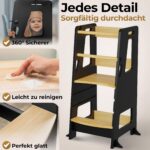 Bey&Co Lernturm Holz 3-fach höhenverstellbar – Montessori Küchenhelfer ab 12 Monaten – Bild 9
