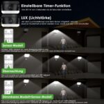 BENMA Solarlampe mit Bewegungsmelder – 115 LEDs, IP65, 3 Farbtemperaturen & 3 Modi – Bild 4