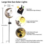 Axafnev Solar-Feenmond Gartensteckleuchte – Wetterfeste LED Gartenbeleuchtung mit Glaskugel – Bild 4