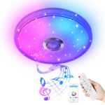 YRHome 36W LED Deckenleuchte mit Sternenhimmel, RGB Farbwechsel & Bluetooth Lautsprecher