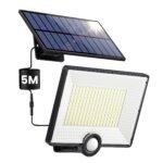 Pxwaxpy 204 LED Solarleuchte mit Bewegungsmelder – 120° Aussenwandleuchte mit separablem Panel