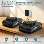 Sundpey Akkuschrauber Set 21V mit 2x2,0Ah Akku – Bohrschrauber 45Nm für DIY & Heimwerken – Bild 4