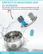 TOMXCUTE Katzenbrunnen 4,0L Edelstahl – Leise Trinkbrunnen mit Schwanenhals & 3 Filtern – Bild 8