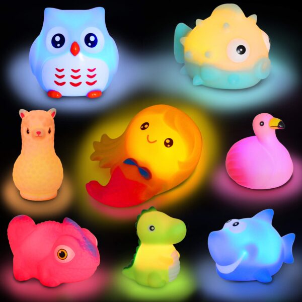 8er Set Badespielzeug mit Licht – Schwimmende Tierfiguren für Kinder