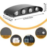 Lureshine 2er Set LED-Wandleuchte 8W Aluminium – IP65 Warmweiss für Innen & Aussen – Bild 2