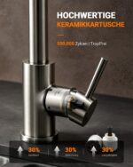 GRIFEMA G4008 Küchenarmatur 360° Schwenkbar – Hochdruck Spültischarmatur Edelstahl – Bild 5
