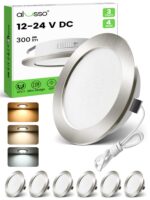 ALUSSO LED Einbaustrahler 12-24V, 4W, IP44 – 3 Farbtemperaturen, 6er Set Nickel