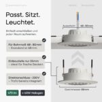 Scandinavian home Lysea 6er Set LED Einbaustrahler 230V Dimmbar – Warmweiss 3000K für Badezimmer – Bild 3