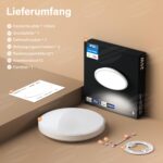 JONMONSM LED-Deckenleuchte Ø30cm 25W IP54 – Flache Badleuchte 2000lm 6500K – Bild 7