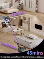 NYXAL Akku Staubsauger 52 kPA – Kabellos 45 Min für Hartböden & Teppiche – Bild 4