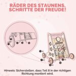 ROBUD Lauflernwagen Holz Rosa – 8 Aktivitäten für sichere erste Schritte ab 12 Monaten – Bild 4