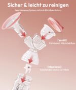 NCVI Elektrische Milchpumpe Rosa – 4 Modi, 9 Stufen, Ultra-Leise & Auslaufsicher – Bild 7