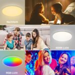 zemty 2er Set LED Deckenleuchte Dimmbar mit Fernbedienung – RGB Farbwechsel für alle Räume – Bild 8