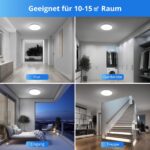 Combuh LED-Deckenleuchte 29,5 cm mit Bewegungsmelder – 18W Kaltweiß IP56 für Innen – Bild 7