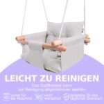 Cateam Babyschaukel Holz mit 5-Punkt-Sicherheitsgurt – Hängeschaukel für Innen & Aussen – Bild 5