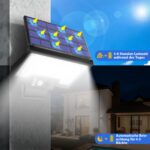 JESLED 108 LED Solarleuchte mit Bewegungsmelder – 800 LM Sicherheitslicht IP65 für Garten & Garage – Bild 2
