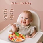 MOJINL Edelstahl-Babyteller 3er-Set mit Saugnapf – Rutschfest & Spülmaschinenfest – Bild 6