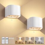 Dehobo LED-Wandleuchte mit Bewegungsmelder & Fernbedienung – Akku, dimmbar, 2er-Set