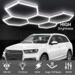 DIKHEE Garagenlampe LED 192W 6500K Sechseck – Verformbare Werkstatt Deckenleuchte für Garage & Lager – Bild 6